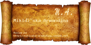 Miklóska Armandina névjegykártya